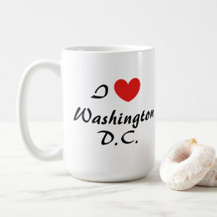 Mug I Love Washington, D.C. Typographie cardiaque Coff