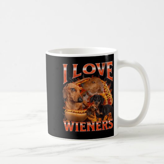 Mug I Love Wieners Funny Offensive Dachshund Bootleg G (Droite)