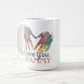 Mug I Love You Grand-mère Coeur Handprints Photo (Devant gauche)