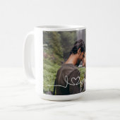 Mug I Love You in White Script with Heart Custom (Devant gauche)