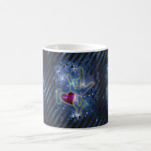 Mug I LOVE YOU / langue des signes bandes d'univers
