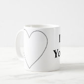 Mug I Love You More with Heart Black White (Devant gauche)