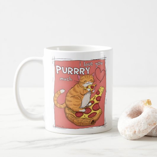 Mug I Love You Purrry Much Funny Cat Lover Gift (Avec donut)