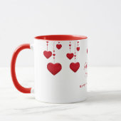 Mug I Love You Red Hearts Personnalisé Saint Valentin (Gauche)