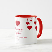 Mug I Love You Red Hearts Personnalisé Saint Valentin (Devant droit)