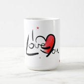 Mug I Love You Romantic Heart Art (Centre)