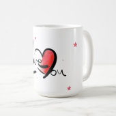 Mug I Love You Romantic Heart Art (Devant droit)