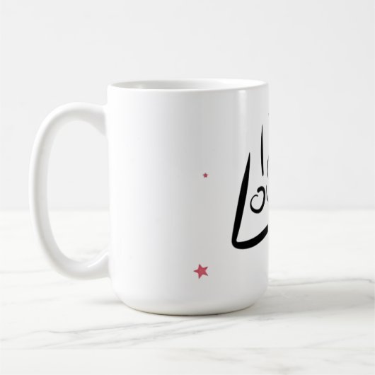 Mug I Love You Romantic Heart Art (Gauche)