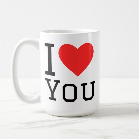 Mug I love you square sticker (Gauche)
