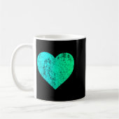 Mug I Love You Teal Heart Distressed Valentine's Day  (Gauche)