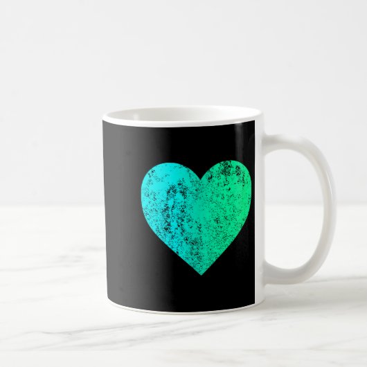 Mug I Love You Teal Heart Distressed Valentine's Day  (Droite)
