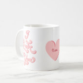 Mug I Love You Valentine's Day Cup Retro Pink (Devant gauche)