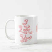 Mug I Love You Valentine's Day Cup Retro Pink (Gauche)