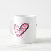 Mug I magenta de graffiti de coeur (Devant gauche)