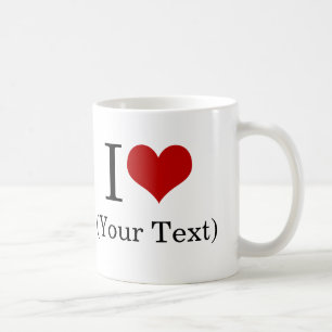 Mug I modèle de coeur (ajoutez votre propre texte fait