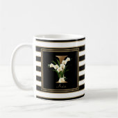 Mug I Monogramme Floral Or | Blancs noirs (Gauche)