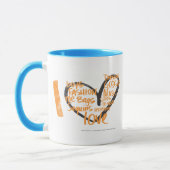 Mug I orange de graffiti de coeur (Gauche)