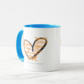 Mug I orange de graffiti de coeur (Devant gauche)