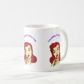 Mug I Overthink, Therefore I Am – Retro Pop Girl Illus (Devant droit)