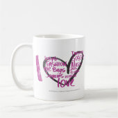 Mug I pourpre de graffiti de coeur (Gauche)