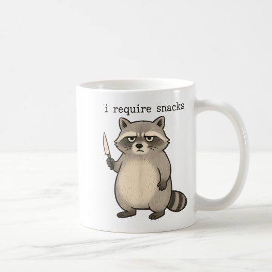 Mug I Require Snacks Funny Mpy Raccoon Trash Meme Snac (Droite)