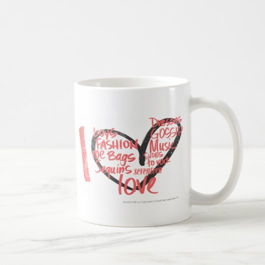 Mug I rose de graffiti de coeur (Droite)