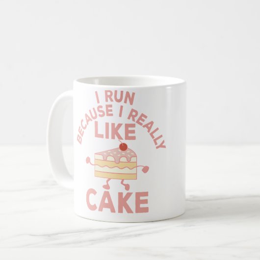 Mug I Run Because I Really Like Cake Running And Bakin (Devant gauche)