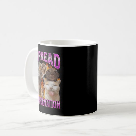 Mug I Spread Misinformation Funny Cat Meme Bootleg Gra (Devant gauche)