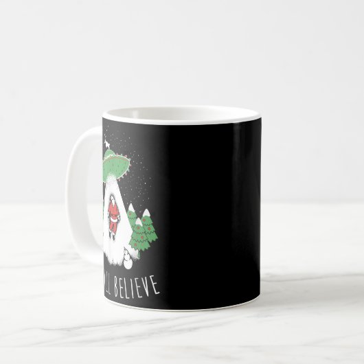 Mug I Still Believe Santa Claus Alien Spaceship Funny (Devant gauche)