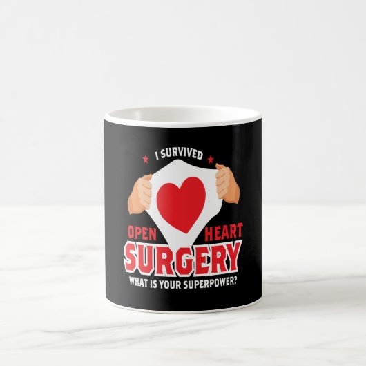 Mug I Survié Open Heart Chirurgie Coeur Op (Centre)
