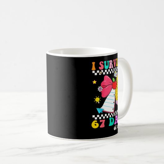 Mug I Survived 67 Day Of School Notebook Teachers And (Devant droit)