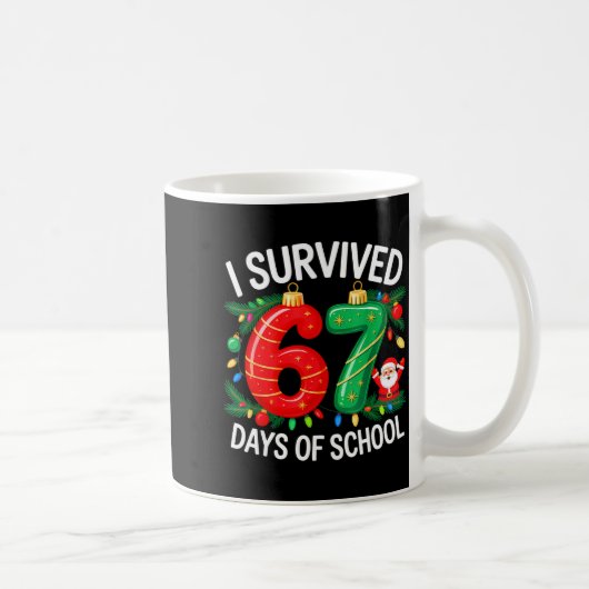 Mug I Survived 67 Days Of School Christmas Candy Cane (Droite)