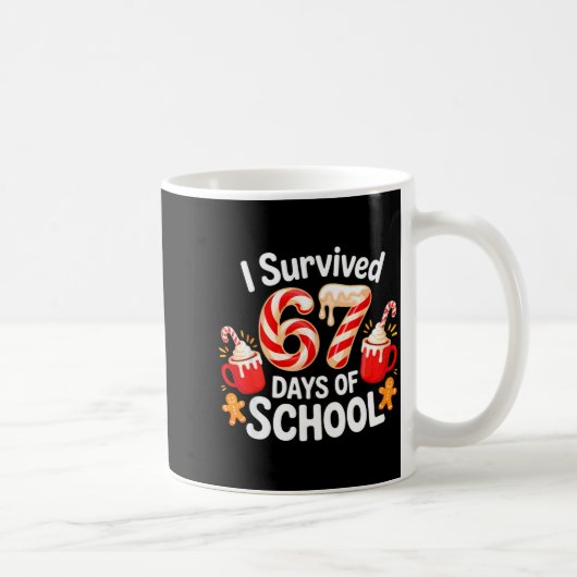 Mug I Survived 67 Days Of School Christmas Candy Cane (Droite)
