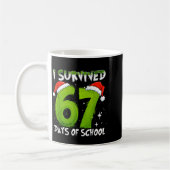 Mug I Survived 67 Days Of School Christmas Candy Cane (Gauche)