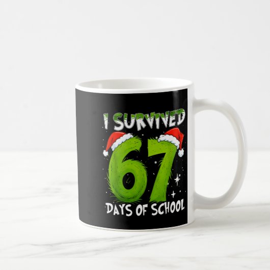 Mug I Survived 67 Days Of School Christmas Candy Cane (Droite)