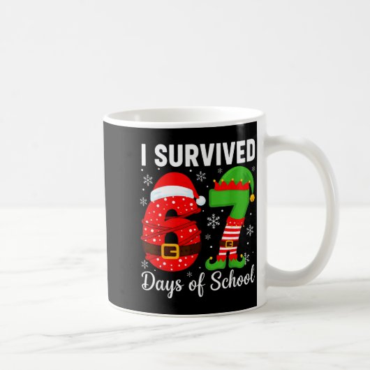Mug I Survived 67 Days Of School Funny Elf Christmas S (Droite)