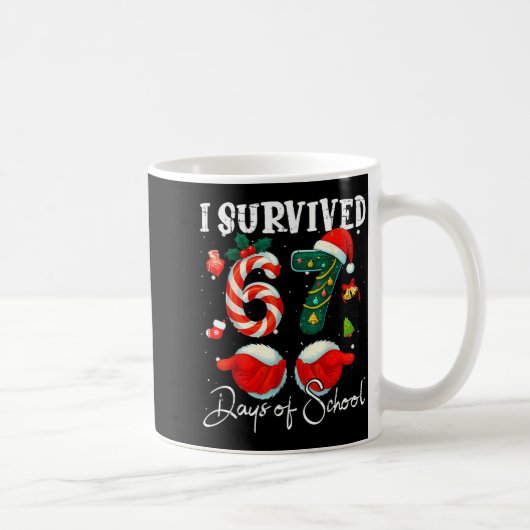 Mug I Survived 67 Days Of School Funny Meme Teacher St (Droite)