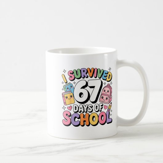 Mug I Survived 67 Days Of School Funny Six Seven Meme (Droite)