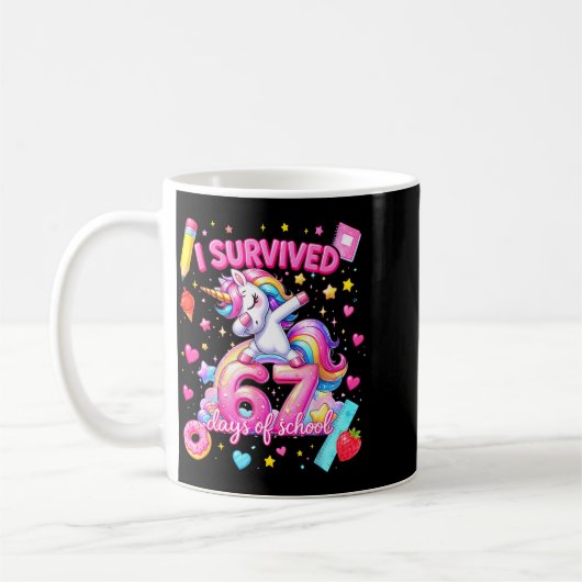 Mug I Survived 67 Days Of School Funny Six Seven Teach (Gauche)