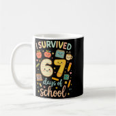 Mug I Survived 67 Days Of School _ Funny Teacher & (Gauche)