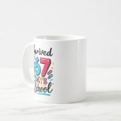 Mug I Survived 67 Days Of School - Funny Teachers Stud (Devant gauche)