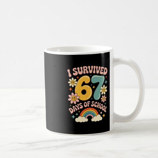 Mug I Survived 67 Days Of School Gen Alpha Slang Retro (Droite)