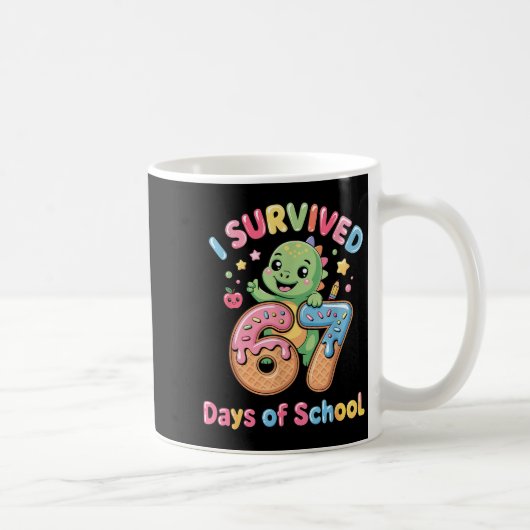 Mug I Survived 67 Days Of School Ice Cream Drip Dino R (Droite)