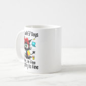 Mug I Survived 67 Days Of School Teacher Students Cat (Devant gauche)