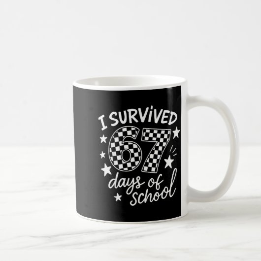 Mug I Survived 67 Six Seven Days Of School Checkered B (Droite)