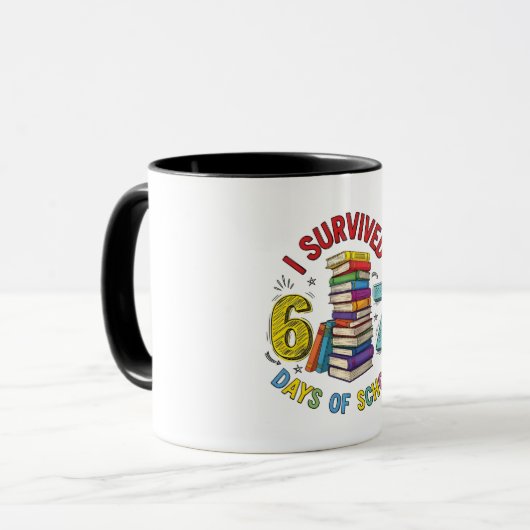 Mug I Survived 6 7 Days of School 100th Days Of School (Devant gauche)
