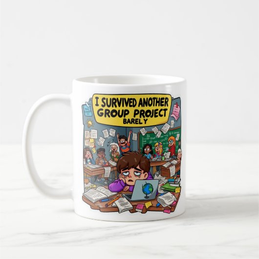 Mug I Survived Another Group Project Barely Funny  (Gauche)