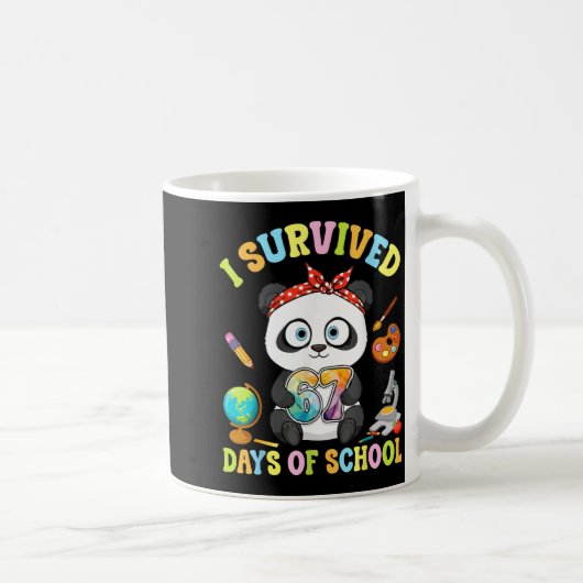 Mug I Survived Six Seven Days Of School Cute Panda Stu (Droite)