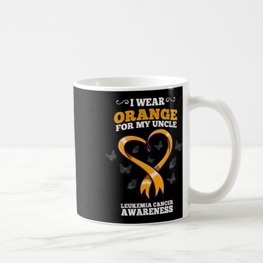 Mug I Wear Orange Uncle Leukemia Cancer Awareness Bloo (Droite)