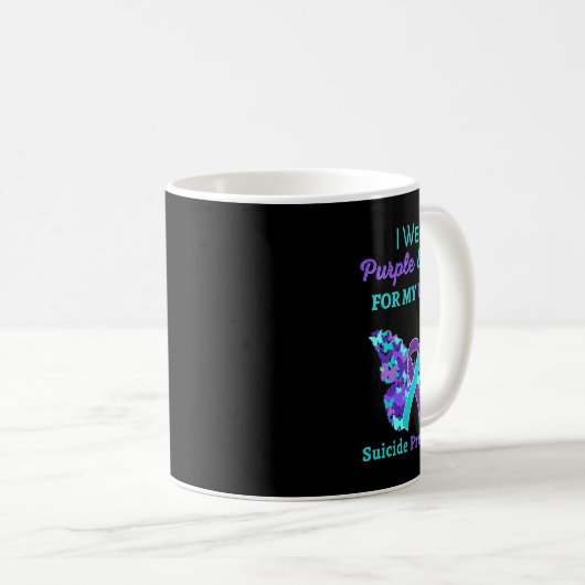 Mug I Wear Purple and Teal for My Uncle Suicide Preven (Devant droit)